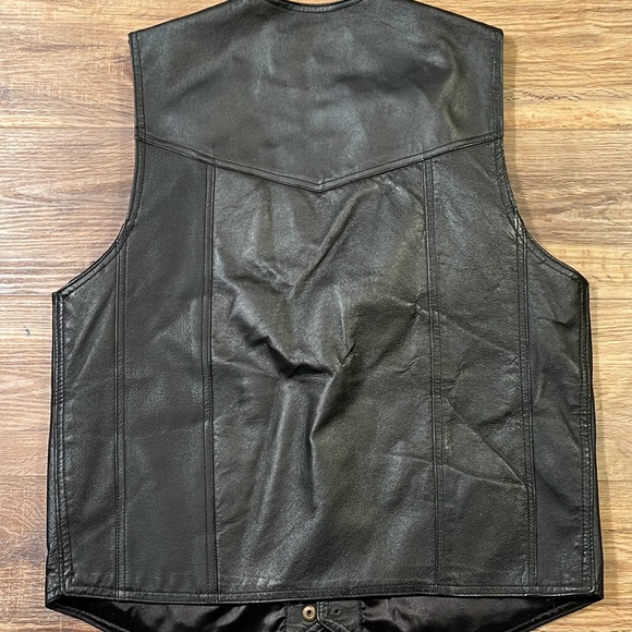 Oscar Piel perfect motorcycle leather vest Sz M - Picture 9 of 9
